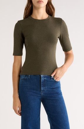 Frame Denim The Heather Stretch Modal Rib Top in Rich Military Heather at Nordstrom, Size X-Small