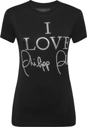 Philipp Plein T-Shirt Pure Round Neck SS - Dames - T-shirts - Zwart - S - Katoen - Tops