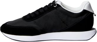 Calvin Klein Womens Low Top Retro Lace-up Runner Trainers, Black (Black/Bright White), 8