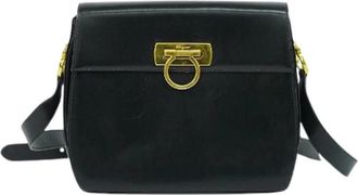 Ferragamo Pre-owned Cross Body Bags, female, Black, Size: ONE SIZE Pre-owned Leather Crossbody Bag
