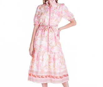 Jade Yoga The Floral Promenade Midi Dress In Pink