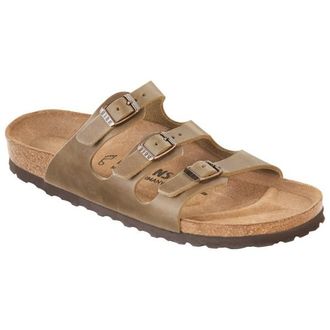 Birkenstock Florida Soft Footbed Leather Oiled Sandalen f&uuml;r Damen | beige/braun