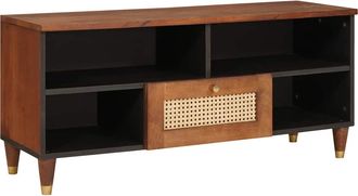 vidaXL Mueble De Tv Marr&oacute;n 100 X 33,5 X 46 Cm Madera De Mango Maciza Vidaxl