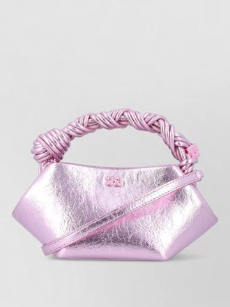 Ganni bou mini leather bag braided handle