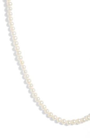 Poppy Finch Pearl Short Strand Necklace in Yellow Gold at Nordstrom, Size 16 In