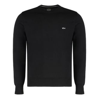 Paul & Shark Truien & Vesten, Heren, Zwart, S, Wol, Long Sleeve Crew Neck Sweater