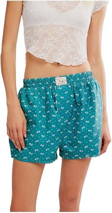 Free People Day To Day Floral Boxer Womens Pajama Sets North Sea Combo : XS, Cotton/Lyocell