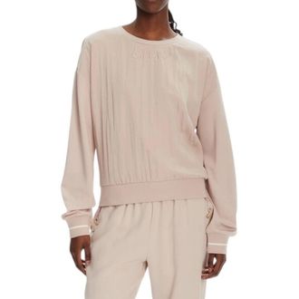 Liu Jo Felpa con logo - Dames - Sweatshirts - Beige - M - Katoen - Hoodies & sweatvesten