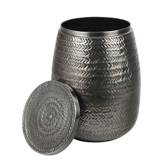 Happimess Jasper 15 Modern Rustic Arrow-Hammered Metal Drum Storage Side Table with Lid in Antique Nickel at Nordstrom