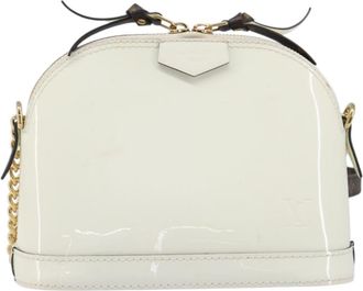 Louis Vuitton Alma Chain Vernis With Monogram Canvas White Patent_Leather Handbag (Pre-Owned)