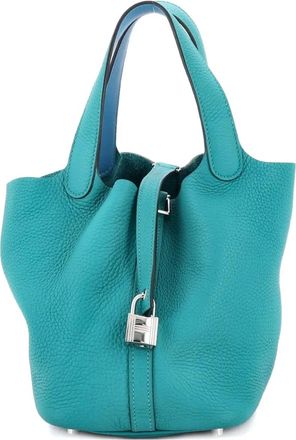 Hermès Eclat Picotin Lock Bag Clemence with Swift PM bucket bag - Verde