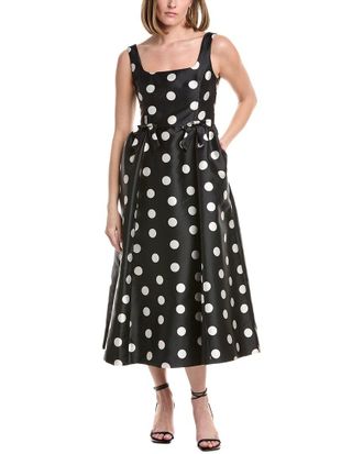 Julia Jordan Dot Monroe Twill Sleeveless Midi Dress