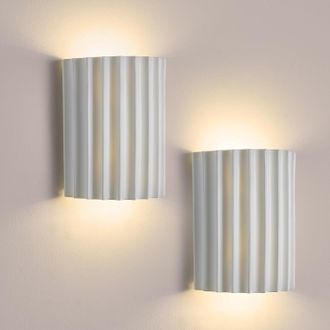 OEM Aplique De Pared Led Moderno De Resina Blanca, 2 Apliques Con Cable Para Uso Interior, Adecuados Para Sal&oacute;n, Dormitorio Y Mesita De Noche