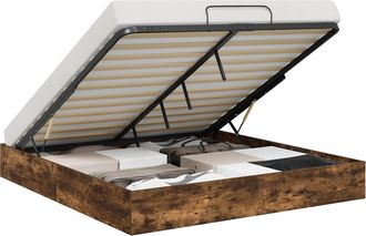 vidaXL Estructura De Cama Ottoman Roble Ahumado 160 X 200 Cm Vidaxl