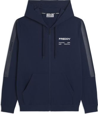 Freddy Felpa con cappuccio full-zip e bande tono su tono
