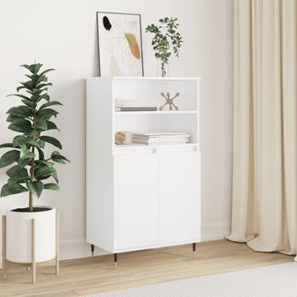 vidaXL Aparador Alto Madera Contrachapada Blanco 60x36x110 Cm Vidaxl