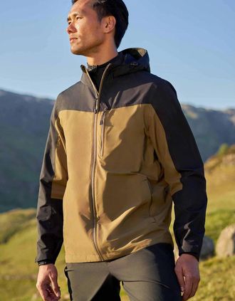 Mountain Warehouse Mens Mountain Warehouse Mens Brisk Extreme Colour Block Waterproof Jacket - Green - Size: 44/Regular