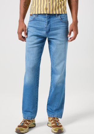 Wrangler Straight-Jeans WRANGLER TEXAS FREE TO STRETCH, Herren, Gr. 32, L&auml;nge 34, blau (wagon wheel), Denim/Jeans, Obermaterial: 94% Baumwolle, 5% Elastomultie