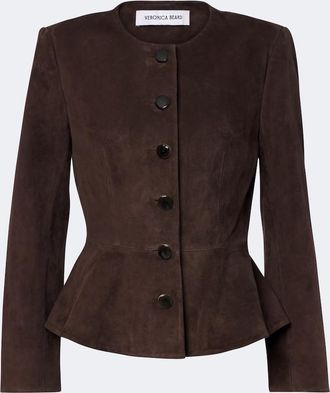 Veronica Beard Quinn peplum suede jacket