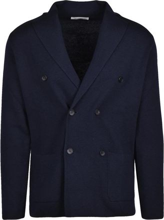 FILIPPO DE LAURENTIIS Double-Breasted Shawl Collar Knit Jacket