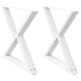 Berkfield Home Dining Table Legs 2 pcs White 90x(72-73.3) cm Steel