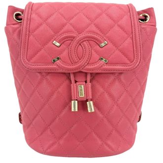 Chanel Matelasse Pink Grained Calfskin Backpack (Pre-Owned)