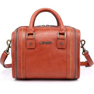 OLD TREND Mini Trunk Leather Crossbody Bag in Cognac at Nordstrom Rack