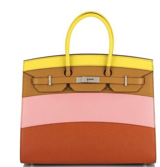 Herm&egrave;s Herm&eacute;s Epsom Leather 35cm Birkin in Sunrise Rainbow