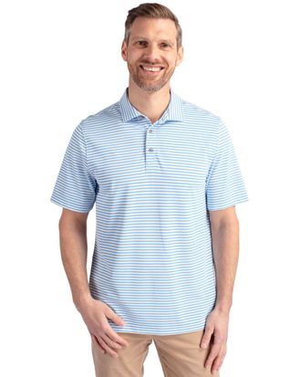 Cutter & Buck Virtue Eco Pique Stripe Recycled Mens Polo Shirt
