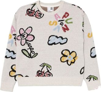 Aape By A Bathing Ape Maglione con stampa grafica - Toni neutri