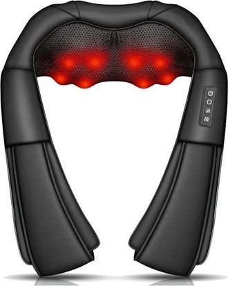 OEM Masajeador Cervical Y Espalda Con Calor 3d, Masajeador Espalda Ideal Para Aliviar El Dolor Muscular, Cuero Sint&eacute;tico, Regalo Para Mujeres Y Hombres