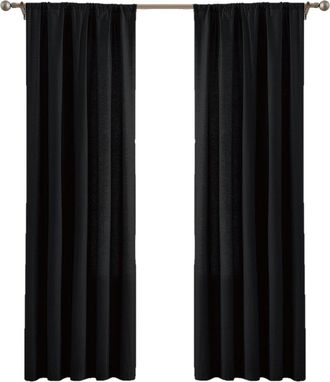 Brooklyn Loom Solid Cotton Percale Window Curtain Pair