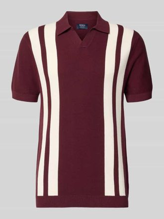 Mc Neal Regular Fit Poloshirt in Strick-Optik in Dunkelrot, Gr&ouml;&szlig;e XXXL