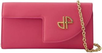 Patou Roze leren ketting schoudertas - Dames - Schoudertassen - Roze - ONE Size - Leer - Tassen