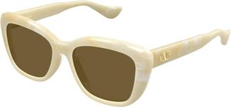 Valentino Zonnebril - Dames - Accessoires - Beige - Maat: 56 MM