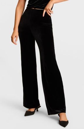 Commando Velvet Wide Leg Pants in Black at Nordstrom, Size X-Large