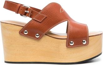 Sartore Toscano 100mm wedge sandals - women - Leather - 41 - Brown