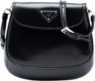Prada Pre-owned Cross Body Bags, female, Black, Size: ONE SIZE Pre-owned Leather Crossbody Bag