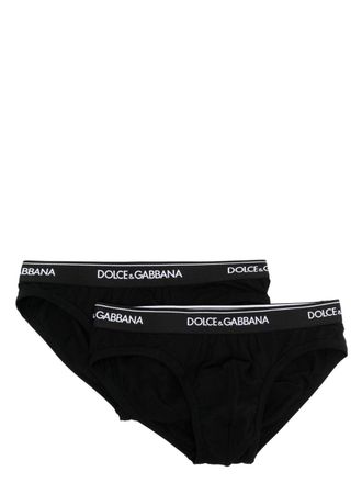 Dolce & Gabbana Set Di 2 Slip Medio In Cotone Stretch-Uomo