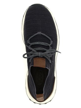 Tod's Technical Knit with Calf Leather Sneaker - Black