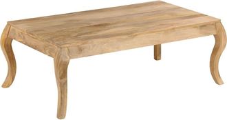vidaXL Mesa De Centro De Madera De Mango Maciza 116x66x41 Cm Vidaxl