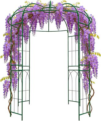 Relaxdays Relaxdays Pabell&oacute;n Met&aacute;lico Para Rosas, 275x211x211 Cm, Soporte Para Trepadoras, Jard&iacute;n, Transitable, Verde Oscuro