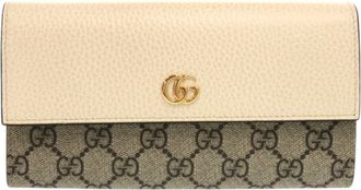 Gucci Beige Gg Supreme Leather Coin Purse/Coin Case (Pre-Owned)