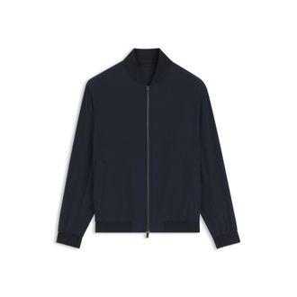 BOSS Slim-fit jacket in micro-patterned stretch fabric