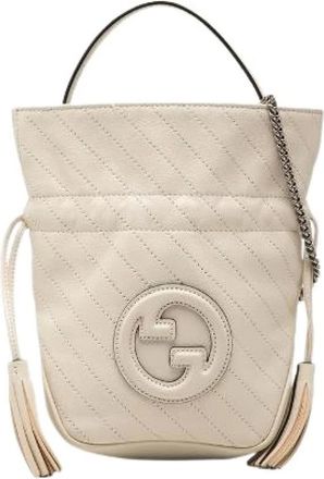 Gucci Pre-owned Interlocking G Blondie Leather Bucket Bag - Pre-owned - Mujer - Blanco - ONE SIZE