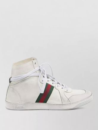 Gucci high top stretch sneakers web stripe