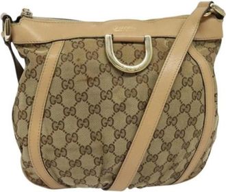 Gucci Pre-owned Canvas gucci-bags - Dames - Vintage Schoudertas - Beige - ONE Size - Leer - Vintage