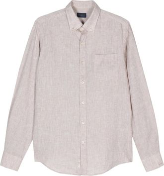 Paul & Shark Casual Beige Linnen Overhemd met Lange Mouwen - Heren - Casual Overhemden - Beige - L - Linnen - Overhemden