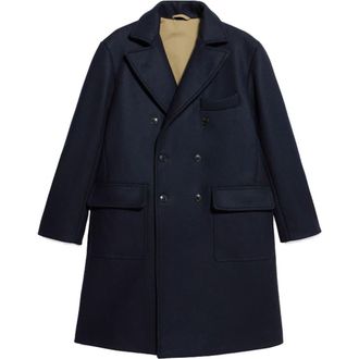 Fortela Serwilliam1 Wool Double-Breasted Coat in Blue at Nordstrom, Size 54 Eu