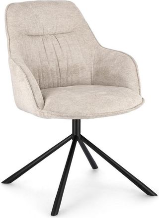 BIZZOTTO Design Stuhl Grant mit Armlehnen - Chenille Elfenbein